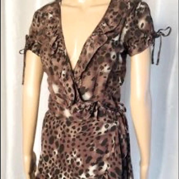 Warehouse Women’s Animal Print Wrap Dress size Small - Picture 1 of 9